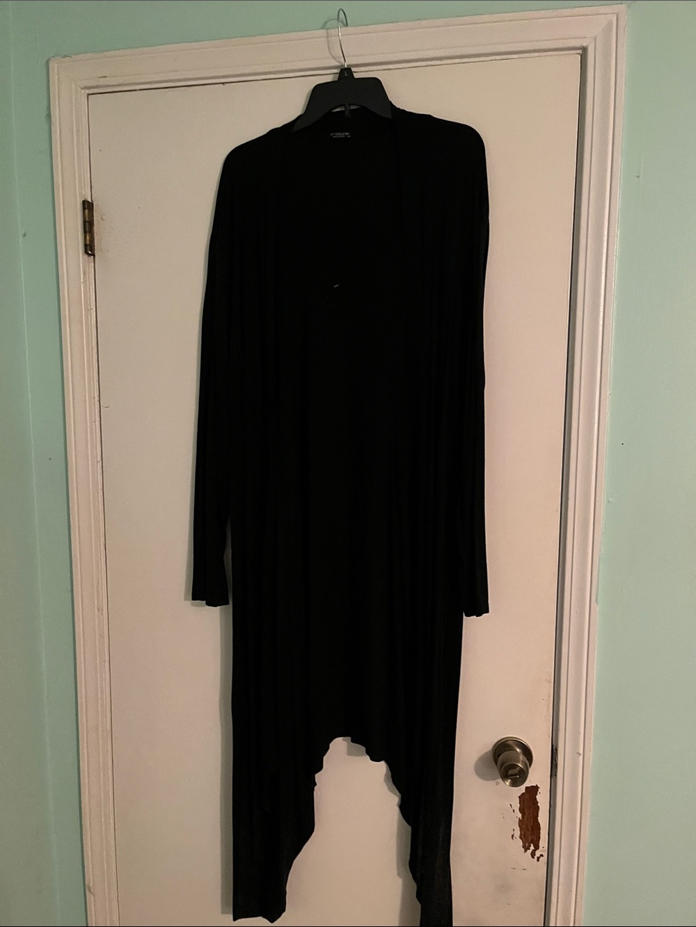 Black Long Open-Front Women's Cardigan